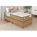 Ver imagem 1 de Cama Box Marrom + Colchão Solteiro Smart Classic Marrom (88x188x64) - Molas Ensacadas - Plumatex