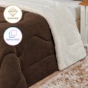 Ver imagem 2 de Kit 3 Pçs Coberdrom Felpudo Casal + 2 Porta Travesseiros Dupla Face 2 X 2,2 M Marrom Casa Dona