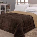 Ver imagem 2 de Kit 3 Pçs Coberdrom Felpudo Casal + 2 Porta Travesseiros Dupla Face 2 X 2,2 M Marrom Casa Dona