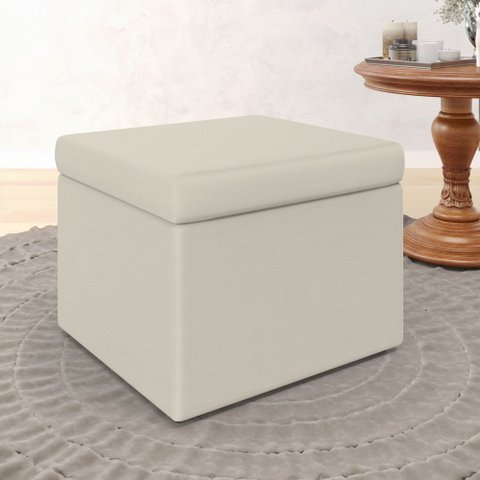 Puff Quasar / Couro Artificial Bege