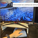Ver imagem 6 de Suporte Monitor Mesa Home Office Escritório 43cm Mdf Branco