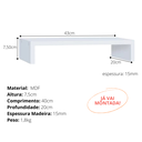 Ver imagem 2 de Suporte Monitor Mesa Home Office Escritório 43cm Mdf Branco