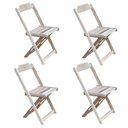 Ver imagem 4 de Jogo de Mesa com 4 Cadeiras de Madeira Dobravel 70x70 Ideal para Bar e Restaurante - sem Pintura/Cru