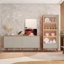 Ver imagem 1 de Sala de Jantar Premium - Off White (Buffet + Cristaleira)