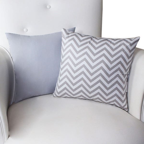 Conjunto 2 Almofadas Decorativas Enxoval Bebê - Chevron Cinza - 1