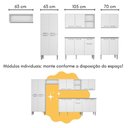 Ver imagem 5 de Armário de Cozinha Modulado com Bancada Americana Xangai Multimóveis Mp2206 Branco