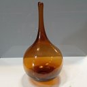Ver imagem 4 de Vaso Garrafa Decorativo de Vidro Âmbar 33x17x17cm Enfeite Sala Mesa Estante