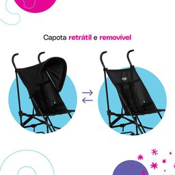 Carrinho de Bebê Skinny 6 Meses a 15 Kg Preto - Cosco - 4