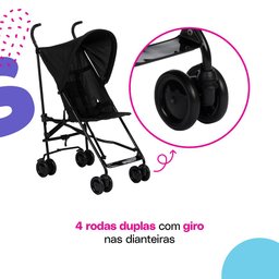 Carrinho de Bebê Skinny 6 Meses a 15 Kg Preto - Cosco - 5