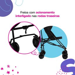 Carrinho de Bebê Skinny 6 Meses a 15 Kg Preto - Cosco - 6