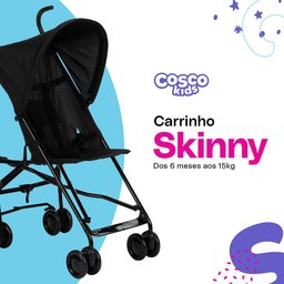 Carrinho de Bebê Skinny 6 Meses a 15 Kg Preto - Cosco - 2