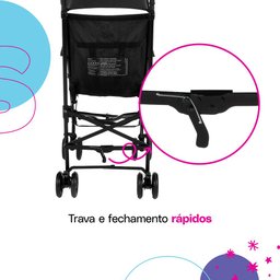 Carrinho de Bebê Skinny 6 Meses a 15 Kg Preto - Cosco - 3