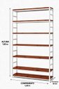 Ver imagem 4 de Estante Multiuso Organizador Livreiro Estilo Industrial 180x150 Branco Mogno