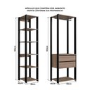 Ver imagem 5 de Guarda-Roupa Closet Modulado com 2 Gavetas 100cm Multimóveis Crpro-CLO005 Preto/Madeirado