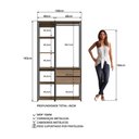 Ver imagem 6 de Guarda-Roupa Closet Modulado com 2 Gavetas 100cm Multimóveis Crpro-CLO005 Preto/Madeirado