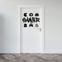 Ver imagem 2 de Adesivo Porta Gamer Grafite Elementos Vídeo Game Internet Quarto Adolescente