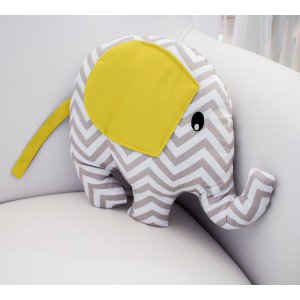 Almofada Decorativa Enxoval Bebê Elefante - Chevron Amarelo