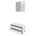 Ver imagem 3 de Conjunto para Banheiro com Espelho Mármore Branco e Gabinete Móvel Branco Tecno Mobili