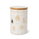 Ver imagem 5 de Potiche Decorativo Natal Dolomita com Tampa 1700ml Branco Bege Vedação Silicone - Master Christmas