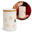 Ver imagem 6 de Potiche Decorativo Natal Dolomita com Tampa 1700ml Branco Bege Vedação Silicone - Master Christmas