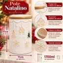 Ver imagem 2 de Potiche Decorativo Natal Dolomita com Tampa 1700ml Branco Bege Vedação Silicone - Master Christmas