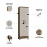 Armário Multiuso 52cm 2 Portas Muniz P11 Castanho/off White - Mpozenato - 3