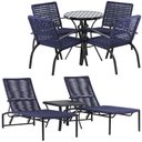 Ver imagem 1 de 2 Espreguiçadeiras e Cadeiras e Mesa Corda Náutica Mesa Piscina Jardim Trama Original