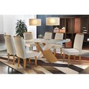 Ver imagem 1 de Conjunto: Mesa Sala Jantar Imperatriz Tampo Madeirado 180cm Canto Reto + 6 Cadeiras Athenas Imbuia/c
