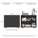 Ver imagem 5 de Gabinete Banheiro 3 Portas 90Cm Multimóveis V5031 Preto/Natural Preto/Natural