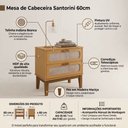 Ver imagem 7 de Mesa de Cabeceira Santorini 60cm Pes de Madeira 2 Gavetas Nature