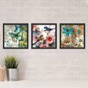 Ver imagem 2 de Quadros Decorativo Moldura Passarinho Borboleta Flor Sala