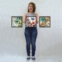 Ver imagem 3 de Quadros Decorativo Moldura Passarinho Borboleta Flor Sala