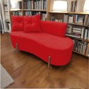 Ver mais imagens de Namoradeira Sofá Feijão Luna Orgânica Couro Vermelho