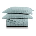 Ver imagem 1 de Kit Colcha Cobre Leito Plissê Casal Seersucker Premium 3 Peças Maciez e Leveza com Textura 3D Verde