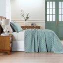 Ver imagem 7 de Kit Colcha Cobre Leito Plissê Casal Seersucker Premium 3 Peças Maciez e Leveza com Textura 3D Verde