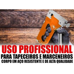 Grampeador Tapeçaria Madeira Forte + Extrator Grampos - 4 Grampeador Tapeçaria Madeira Forte + Extrator Grampos - 4