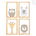 Ver imagem 1 de 4 Quadro Decoração Animais Escandinavos 33x43 com Vidro:pinus