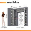 Ver imagem 3 de Guarda Roupas Modulado Closet de Canto Quarto Completo 7 Portas Espaço Cama Solteiro 0,88m Madrid