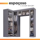Ver mais imagens de Guarda Roupas Modulado Closet de Canto Quarto Completo 7 Portas Espaço Cama Solteiro 0,88m Madrid
