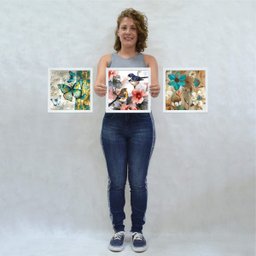 Conjunto Quadro Decorativo Moldura Pássaro Borboleta Quarto - 3