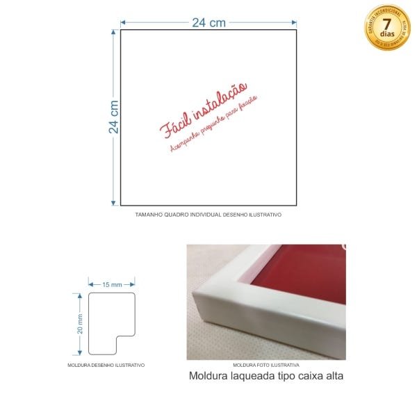 Conjunto Quadro Decorativo Moldura Pássaro Borboleta Quarto - 4