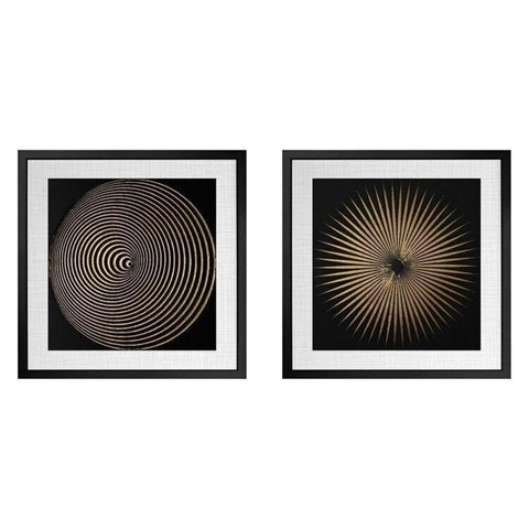 Kit 2 Quadros 50cm X 50cm Explosão Geométrica Tropical Artes