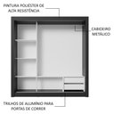 Ver imagem 7 de Guarda-roupa Casal 3 Portas de Correr com Espelho 2 Gavetas Preto Sublime Madesa