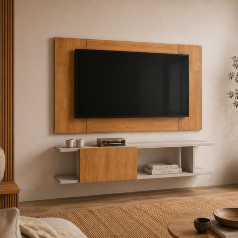 Painel com Rack para TV até 55 " Tokyo com Porta 136cm