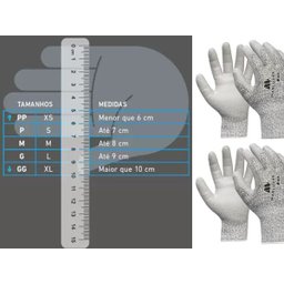 KIT 3 PARES LUVA ULTRA TECH CUT5 PU PUC 9-G - 5