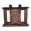 Ver imagem 1 de Kit para Porta Celeiro Tubular Roldana Aparente Trilho Dividido Preto 3m