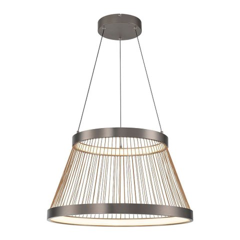 Lustre Pendente Nordecor Beys 2941 Cinza / Dourado Led Bivolt