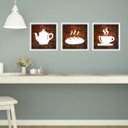 Ver imagem 2 de Quadros Decorativos Xícara Café Bule Pão Copa Cozinha 3 pçs