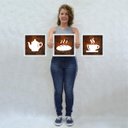 Ver imagem 3 de Quadros Decorativos Xícara Café Bule Pão Copa Cozinha 3 pçs