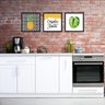 KIT Placas com Moldura Cozinha Copa Abacaxi Frase Amor - 1